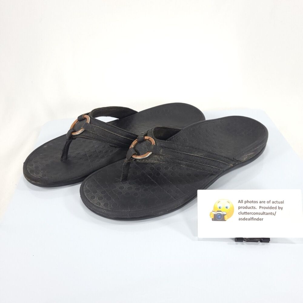 Vionic Tide Aloe Slip On Flip Flop Sandals Womens Size 6 TVW5366 Black
